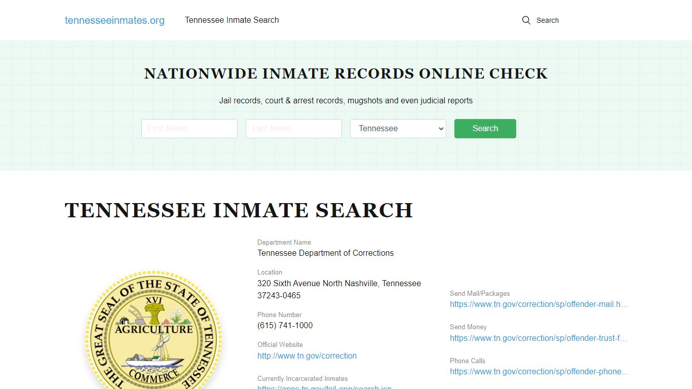 Tennessee Offender Lookup - TN DOC Inmates